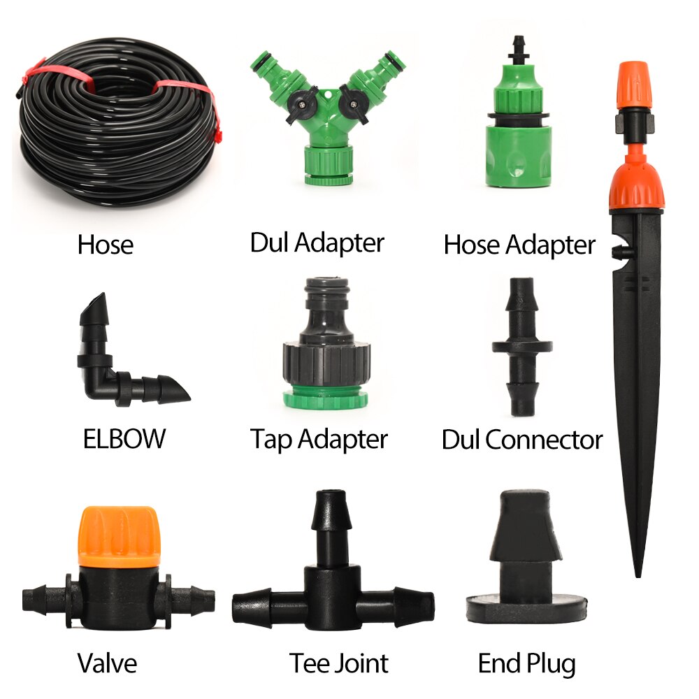 4/7Mm 15M Hose Garden Watering System Misting Spike Watering Set Water Plant Misting System Drip Irrigation System