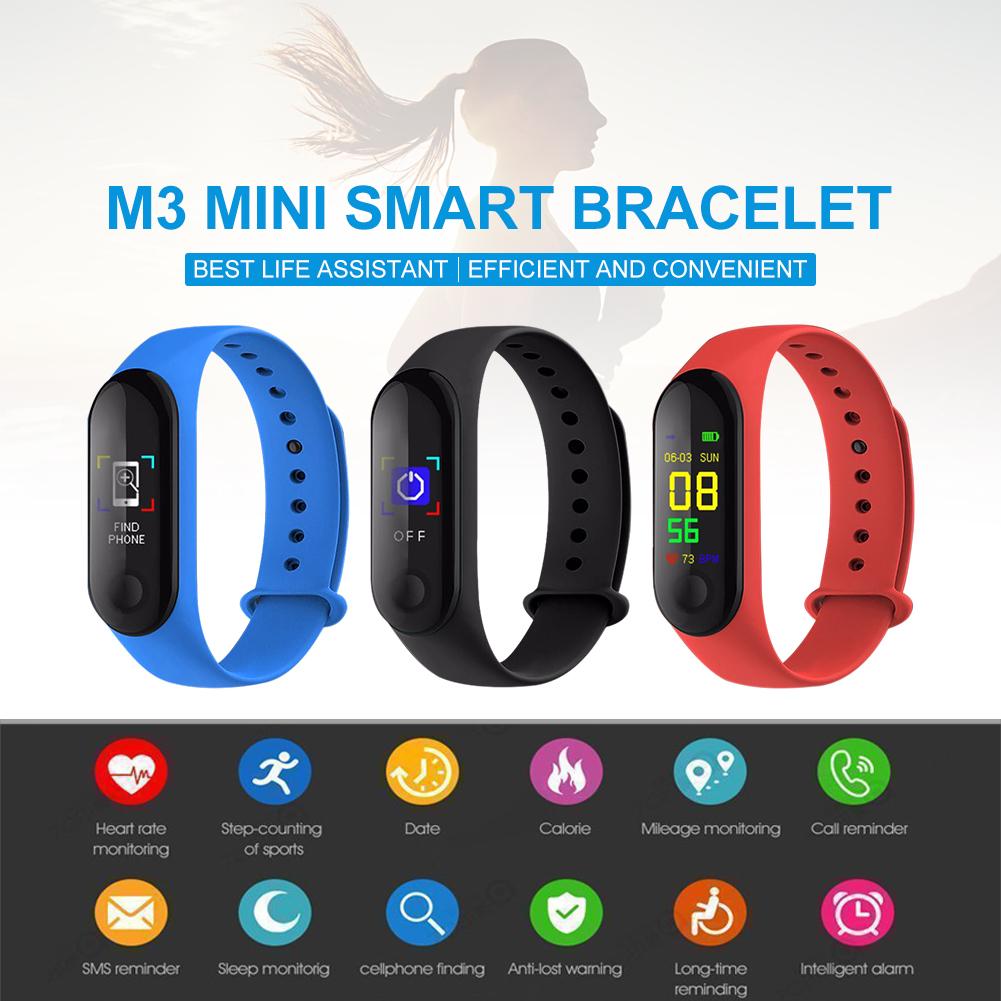 M3 Sport Fitness Tracker Horloge Smartband Waterdichte Smart Armband Bloeddruk Hartslagmeter Smart Band Polsband Mannen