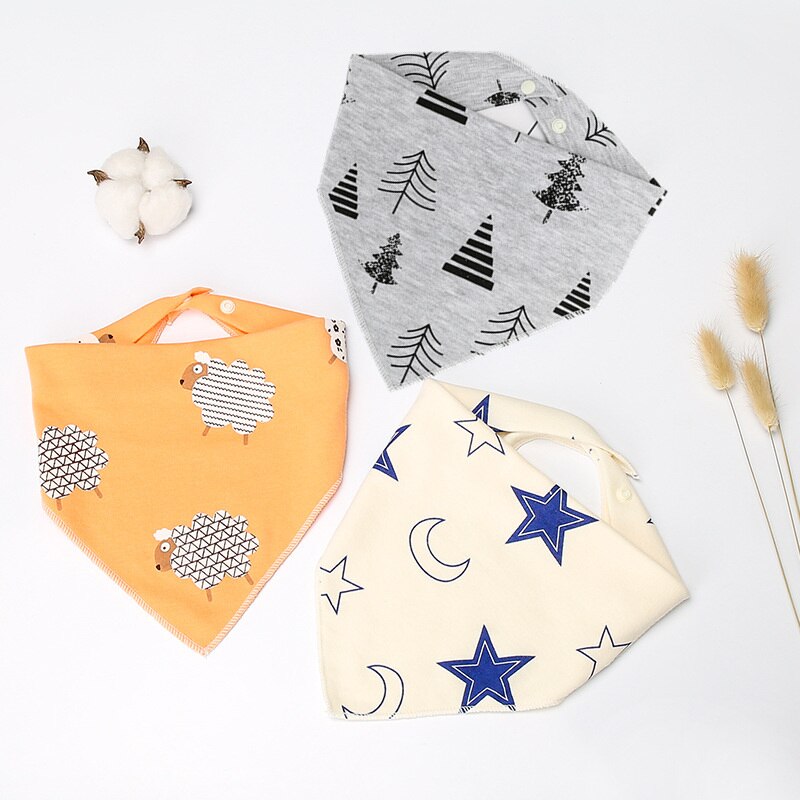 1 stuk cartoon baby katoenen speeksel handdoek baby eet slabbetje dubbele ademende baby driehoek sjaal slabbetjes baby