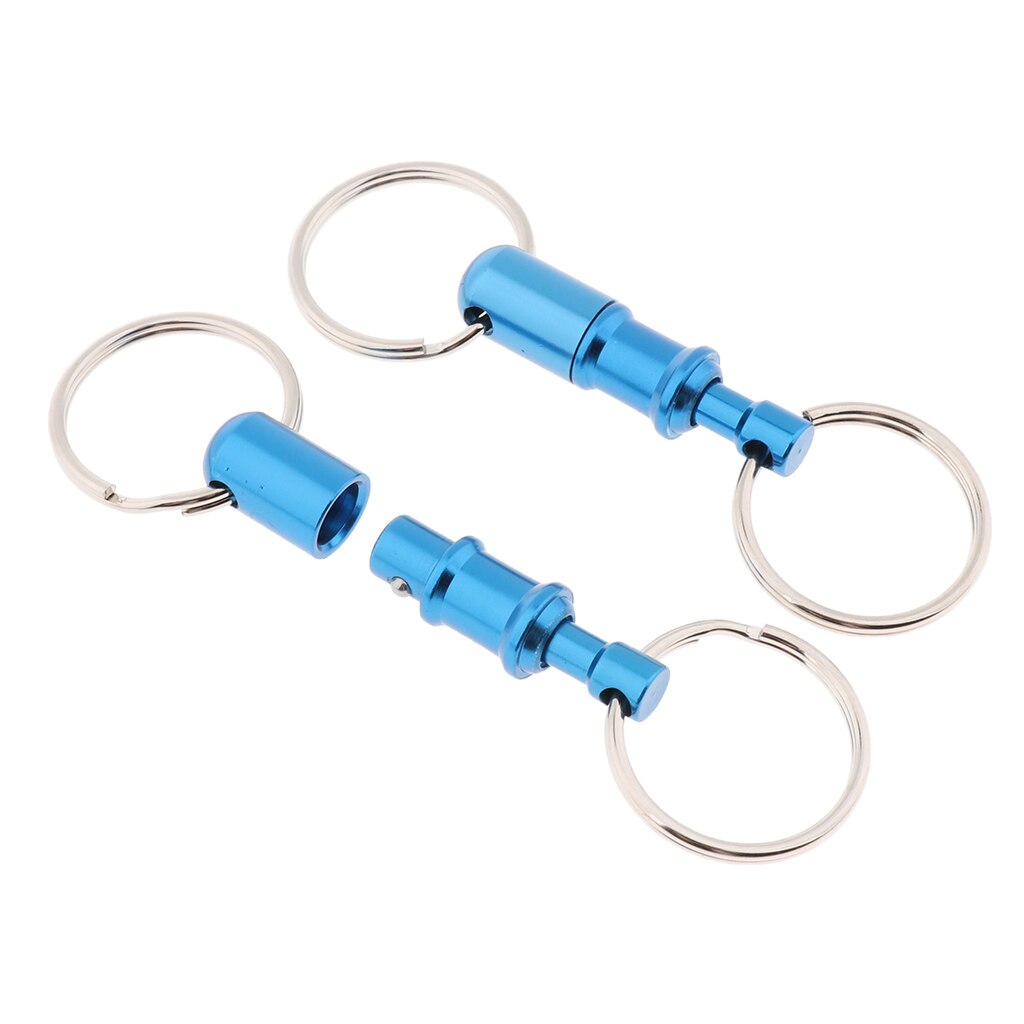 2 Stks/pak Quick Release Sleutelhanger Pull-Apart Afneembare Sleutelhanger Met Twee Zware Split Rings Key Accessoires