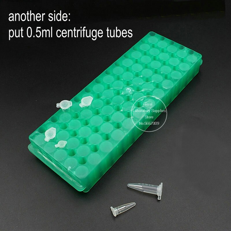 2 unidades laboratorio 60 agujeros plástico 0,5 ml/1,5 ml / 2ml doble lado Reversible diferentes agujeros tubo titular centrífuga tubo Rack