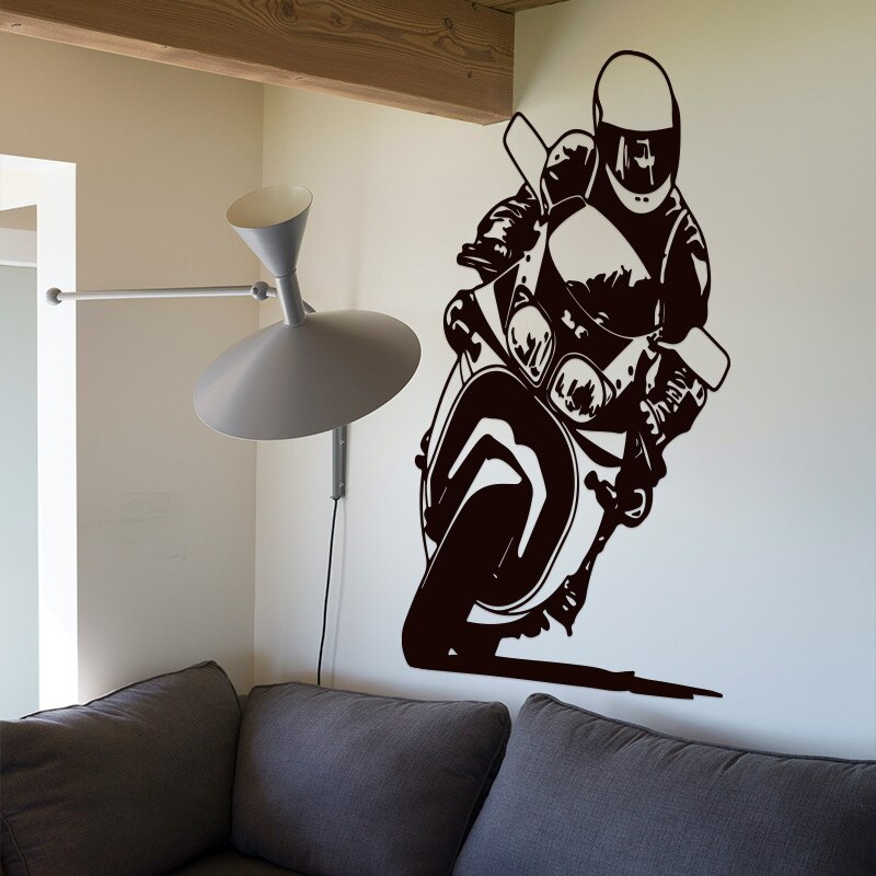 Rossi Motocross Racer naklejka samochodowa DIY winylowa naklejka na ścianę naklejka czarna sztuka salon naklejki do domu Windows dekoracyjny obraz