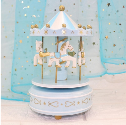 Carousel music box cake decoration birthday geometry music baby room decoration cake decoration home decoration: B