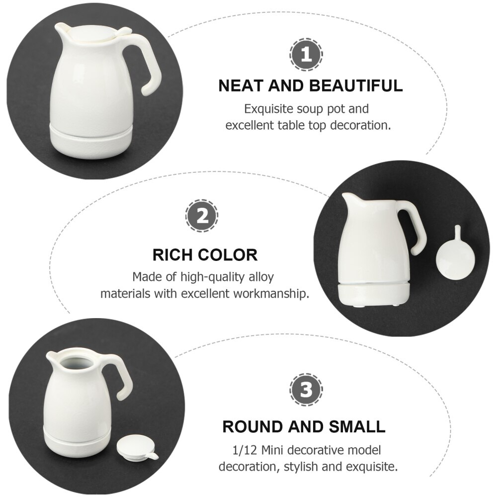 1pc Mini Kettle Alloy Simulation Kettle Kettle Model for Home Store Mini House Dorm