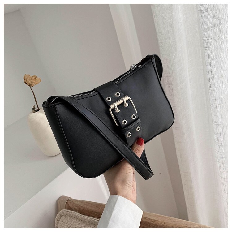 Vintage Retro Tassen Dames Handtassen Franse Lederen Bakken Bag Vrouw Kleine Bolsa Feminina Schoudertassen: Black shoulder bag