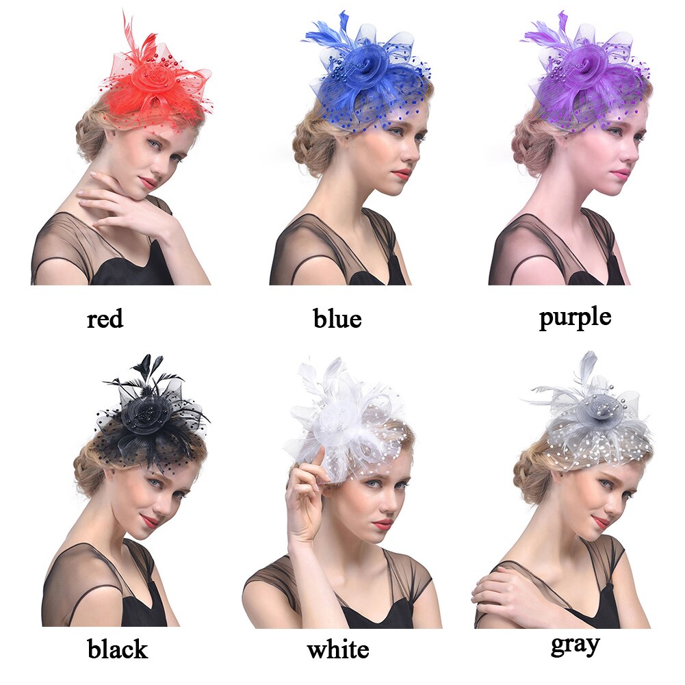 Veer Fascinators Hat, Vrouwen Meisjes Bloem Mesh Cocktail Thee Party Kentucky Derby Hoed Met Haar Clip