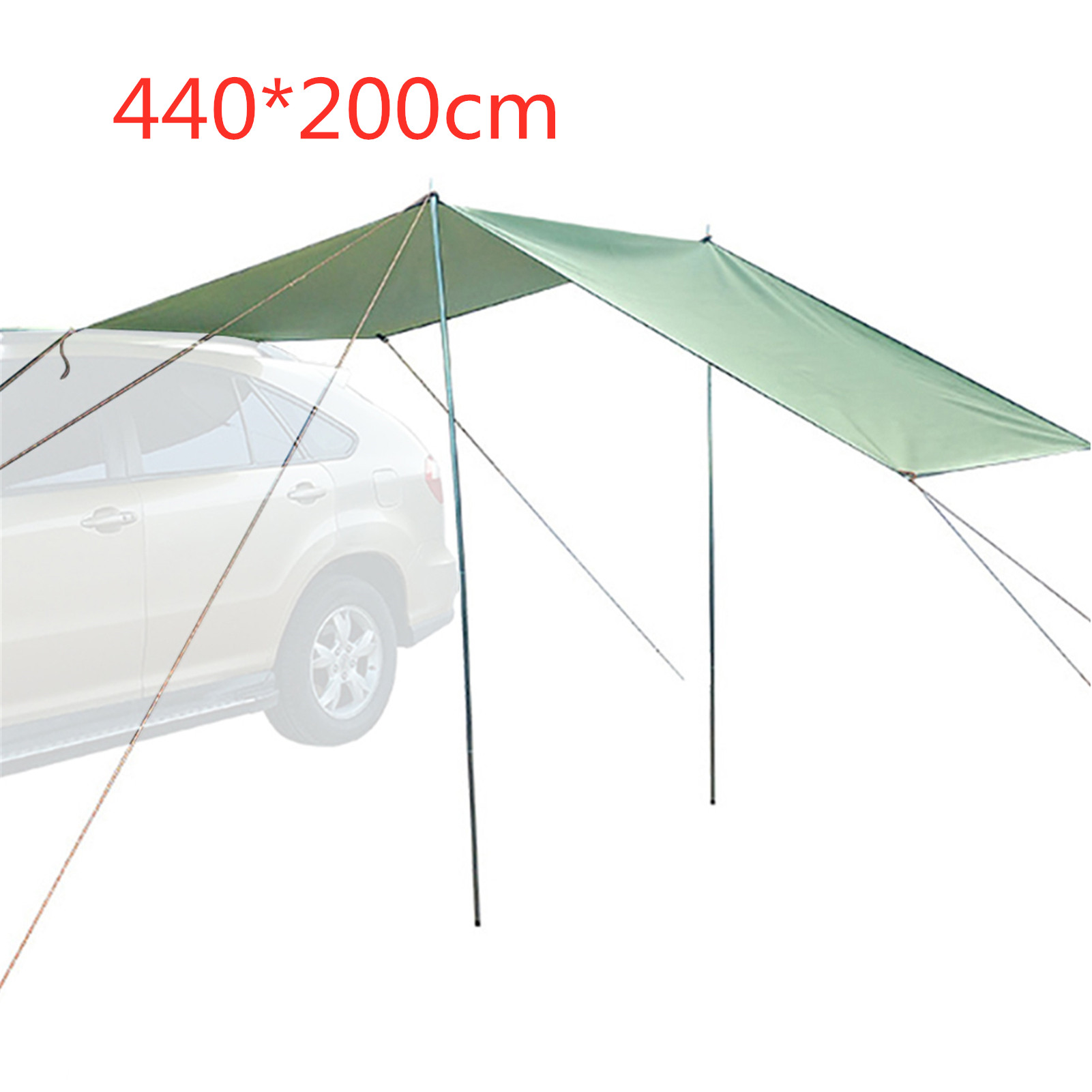 Car Awning Folding Waterproof Car Shade Sunshade Garden Umbrella Travel Camping Tent Tarp Automobile Side Rooftop Rain Canopy: 440X200cm