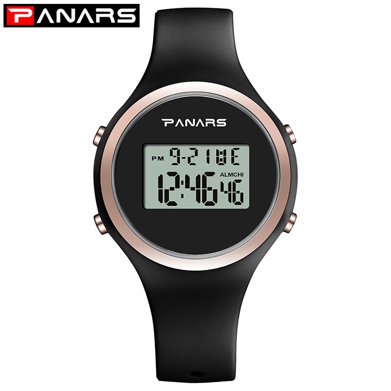Relogio feminino digitaal horloge vrouwen elektronisch polshorloge dames meisjes casual klok buitensporthorloge montre femme: Zwart