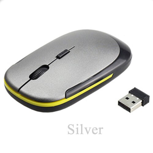 Mini 2.4Ghz Wireless Optical Mouse USB Receiver 1200 DPI Ultra Thin Slim Wireless Ergonomically Mice For Laptop PC Video Game: Gray