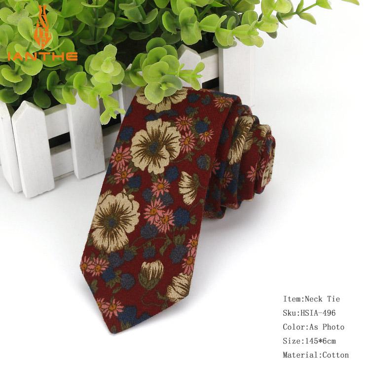 Slips til mænd afslappet bomuldshalsbånd til bryllup cravat slips til tynde slanke klassiske print slips: Ia496