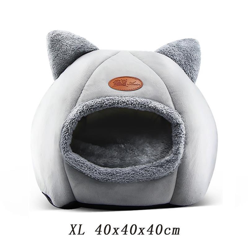 Cama cómoda para mascotas, cesta con alfombrilla pequeña para dormir profundamente en invierno, productos para casa de gatos, tienda de campaña para mascotas, cueva acogedora, camas para gatos para interiores, 2022: C-40x40x40cm