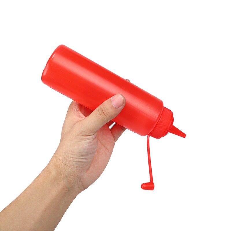 Condiment Bottles with Twist On Cap Lids Ketchup Mustard Mayo Sauces Olive Oil Bottles Kitchen Gadget: Red