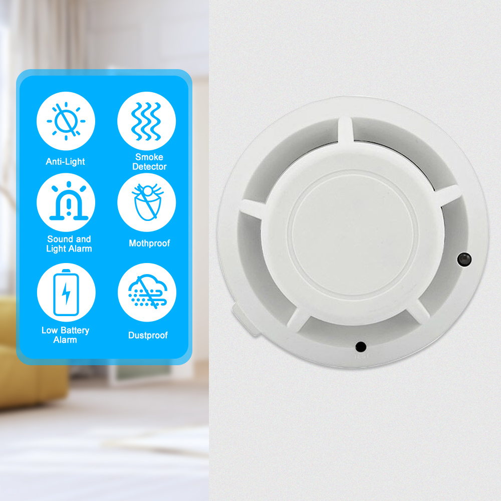 High Sensitive Stable Independent Alarm Smoke Detector Home Security Wireless Alarm Smoke Detector Sensor Fire Equipment