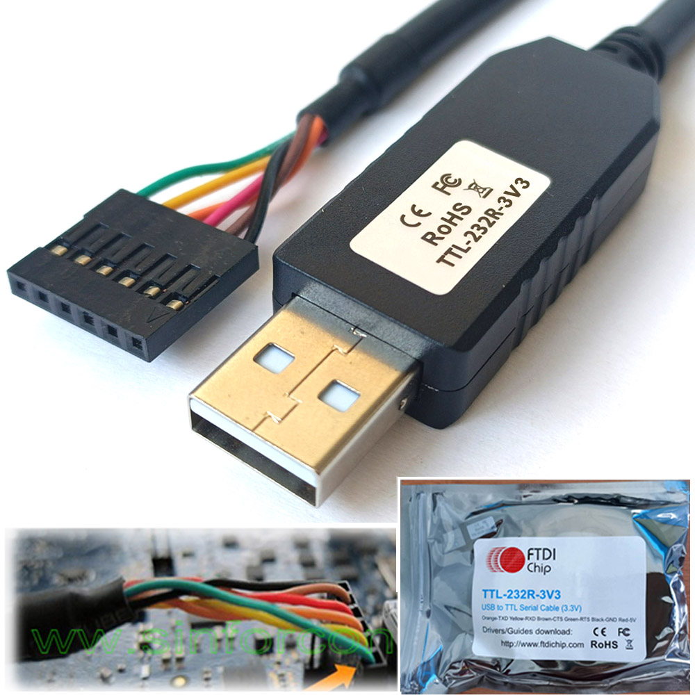 FTDI USB naar UART TTL 6-weg 0,1 "SIL debug-kabel voor Beagle Bone Black Galileo Gen2 PC-communicatiekabel