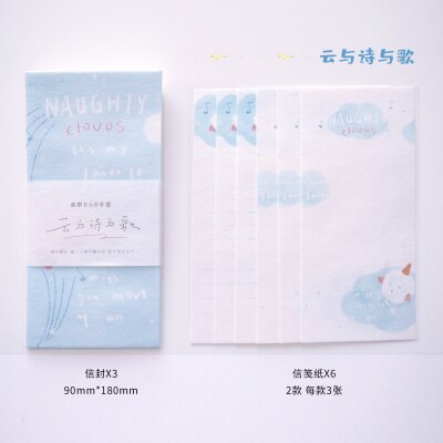 Morino's letter Envelope Letter Paper Set Message Blessing Love Letter Bullet Journaling Accessories Aesthetic Stationery