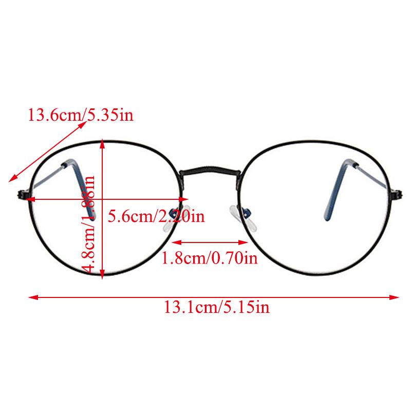 Round Reading Glasses Vintage Metal Frame Retro Personality Unisex College Style Eyeglass Clear Lens Eye Glasses Frames: C1