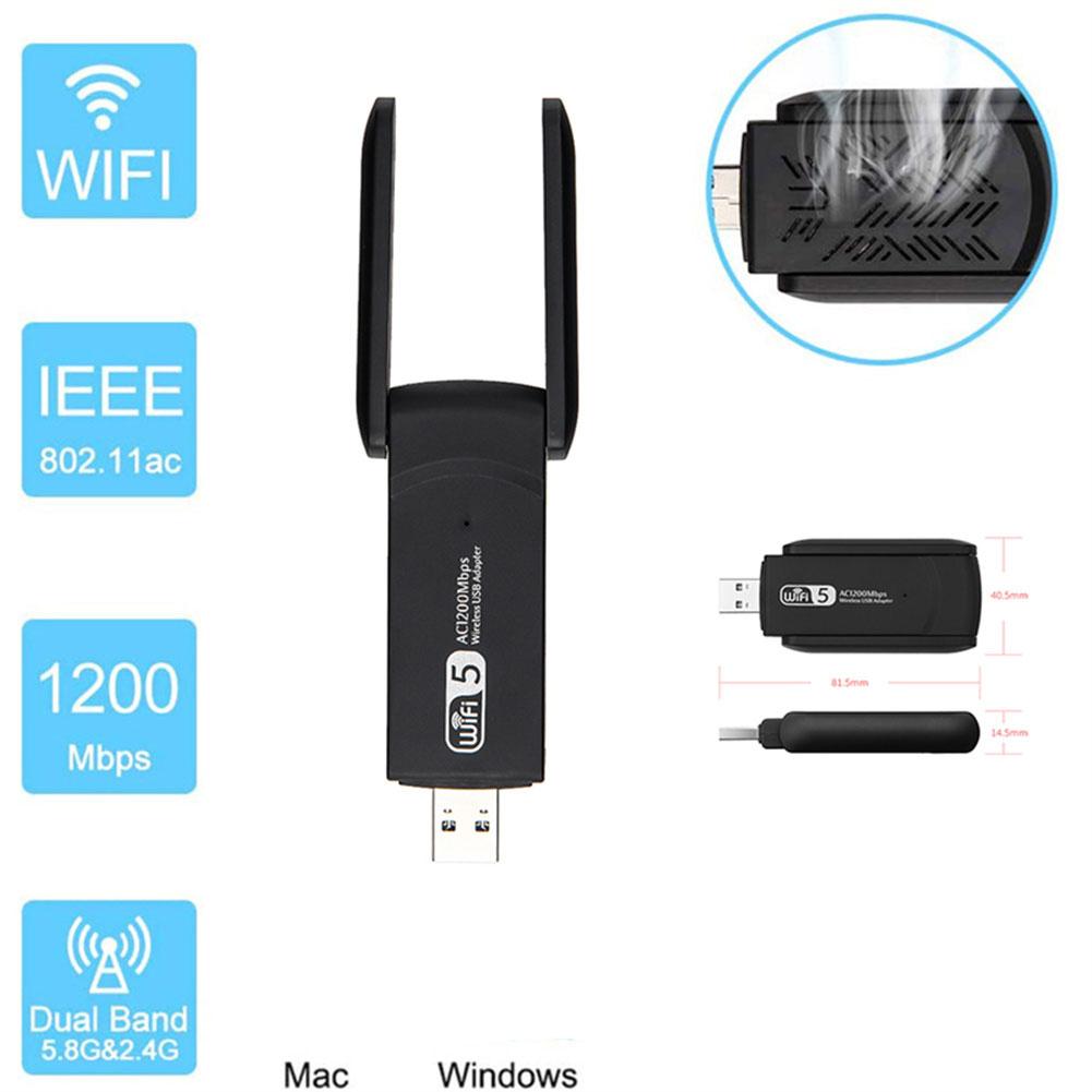2.4G 5G 1200Mbps Usb Wireless Network Card Dongle Antenna AP Wifi Adapter Dual Band WiFi Usb 3.0 Lan Ethernet 1200M