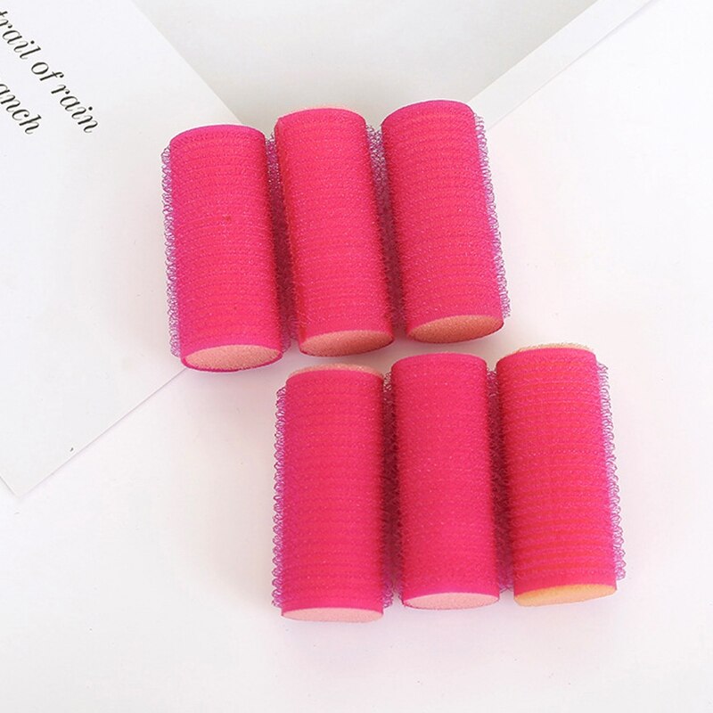 Haarrollers, zelfklemmende rollers, zelfklemmende rollers, salonkrullen, haarkrullen 6 stuks 2.5 x 6cm