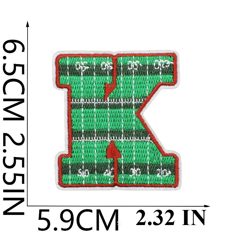 Sports Style Rugby Embroidery Patch Sticker 26 English Letters Clothes Decorative Cloth Sticker Team Chapter Boy Embroidery Piec: Red