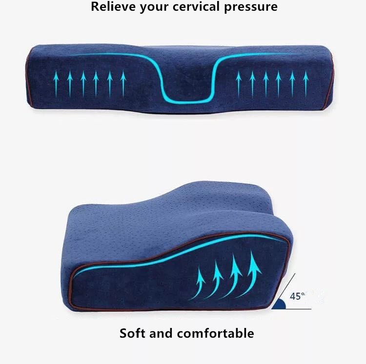 Memory Foam Pillow Neck Massage Ergonomic Curve Cervical Orthopedic Neck Bed Sleeping Head Cushion Pillow