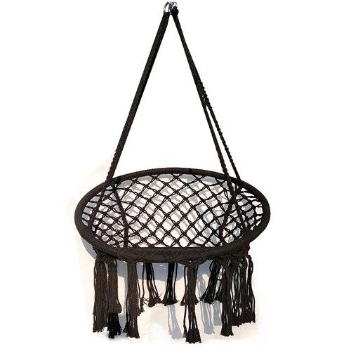 Hamac de lit-balançoire en macramé pour enfants, fait à la main, intérieur et extérieur, Beige: 03