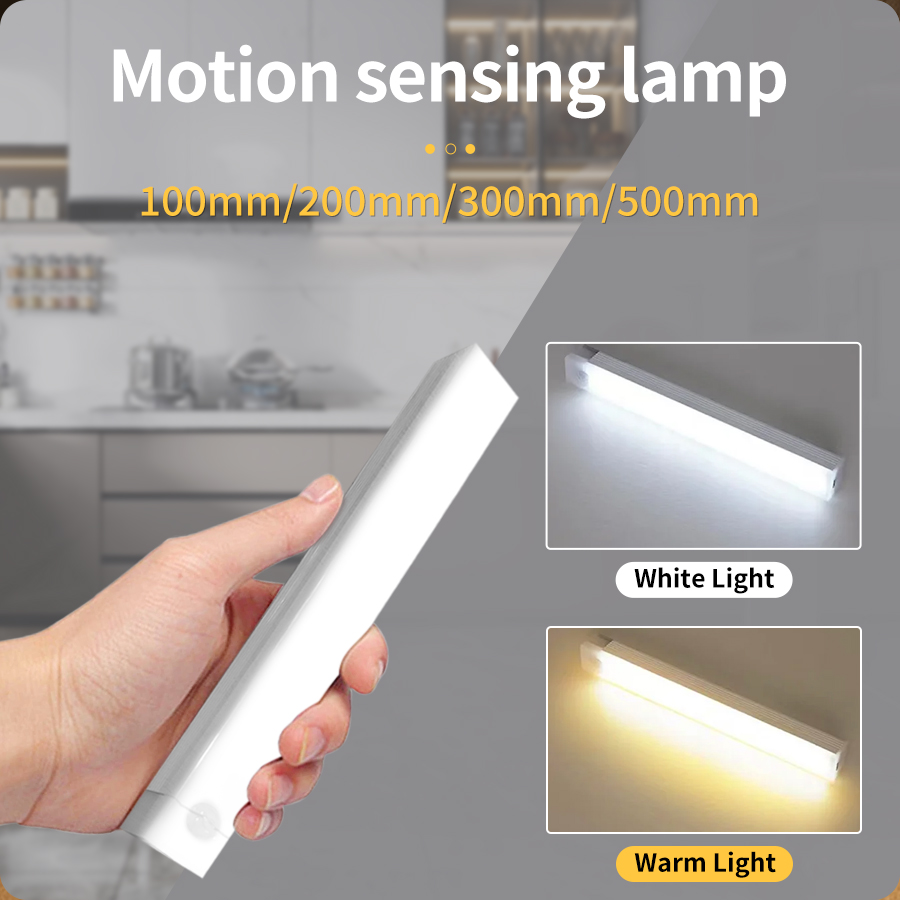 Usb Oplaadbare Led Nachtlampje Bewegingssensor Bar Verlichting Menselijk Infared Inductiekast Lamp Keuken Garderobe Trap Licht
