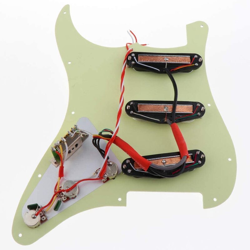 SSS 11 Hole Strat Electric Guitar Loaded Pickguard Prewired Scratch Plate with 3 Dual Rail Humbucker Pickup