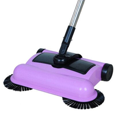 balayeuse d'acier inoxydable Type de poussée balai magique pelle à poussière poignée ménage aspirateur main poussée balayeuse de plancher: Purple