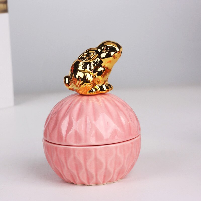 Nordique céramique boîte à bijoux scellé Animal stockage pot bonbons réservoir conteneur boucle d'oreille collier avec couvercle de mariage décoration de la maison: 11