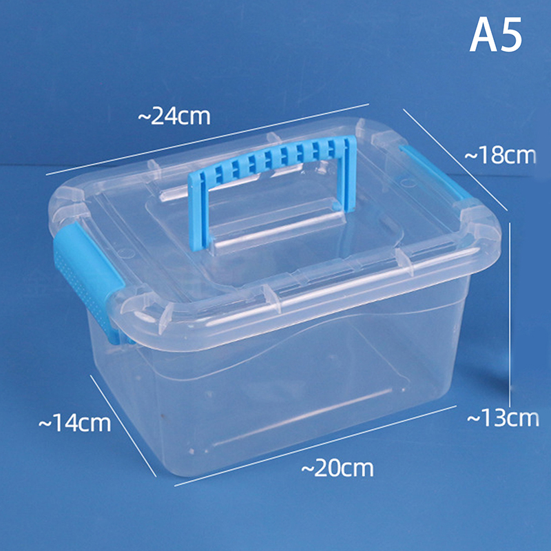 Kunststoff-Aufbewahrungsbox mit Deckel, tragbare transparente Organizer-Kasten für Kinderspielzeug, Studenten-Briefpapier-Behälter, Kosmetik-Sortierbox