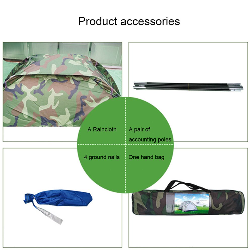 QWORK 3x3 M Waterdicht Camouflagetarp – Compleet Met Haringen En Touw, Lichtgewicht En Ideaal Voor Kamperen En Picknicks