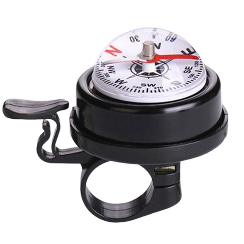 1Pc Aluminum Alloy Bike Bells Cycling Ring Outdoor Mountain Bike Compass Bell Cycling Horn Bicycle Bell With Compass: BK