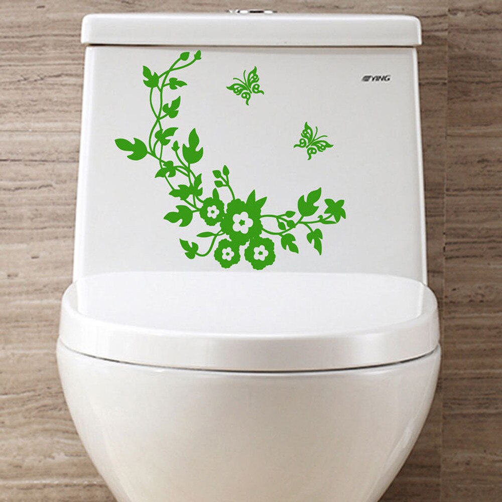 Vlinder Bloem Badkamer Muurstickers Voor Home Decor Vlinders Decoratie Muurstickers Voor Wc Decal Sticker Op De Muur