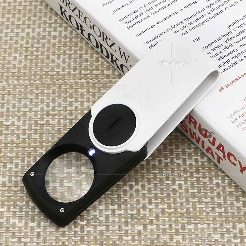 8X Loupe avec lumière Loupe à LED de poche pour la lecture lentille optique avec rétro-éclairage bijoux Loupe lecture Lupe