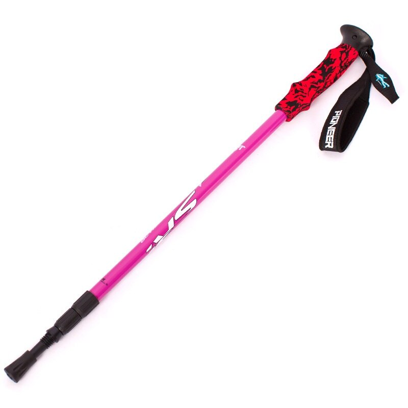 Pioneer 1 Pcs Anti Shock Hiking Walking Trekking Trail Pole Ultralight Aluminum Walking Stick with EVA Foam Handle: violet