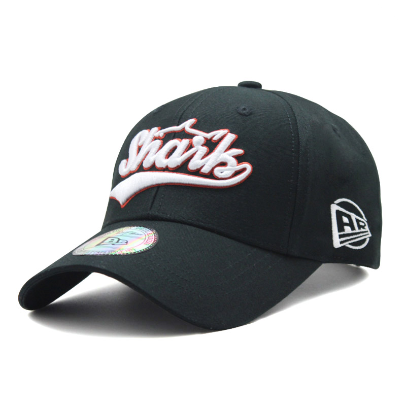 Bomuld 3d bogstaver broderi baseball cap mænd og kvinder udendørs sport golf caps fritid trucker hat personlighed hip hop hatte: Sort