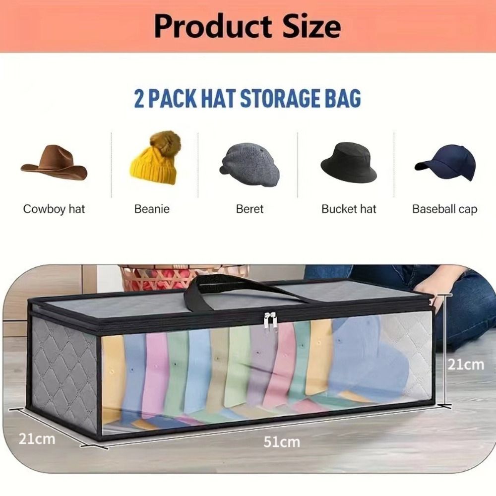 Sac de rangement sous le lit en tissu non tissé, poubelle pliable de grande capacité pour vêtements, anti-poussière avec fenêtre transparente