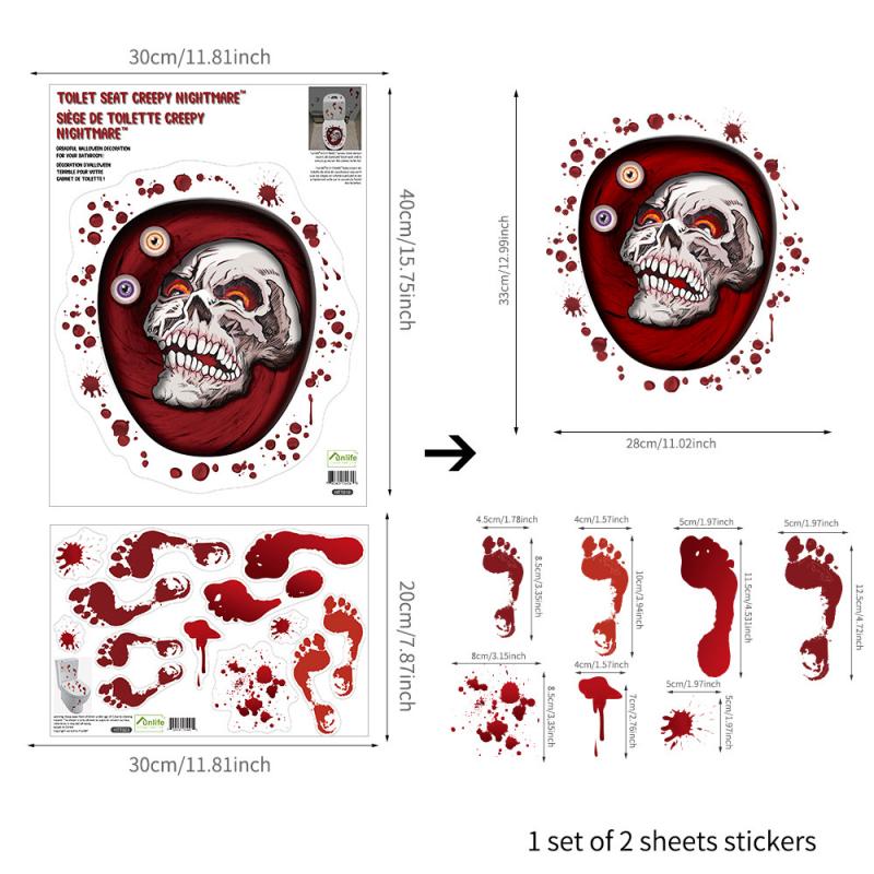 Halloween Toilet Wall Stickers Home Decoration Toilet Series Various Styles Horror Atmosphere Funny KTV Bar: 10