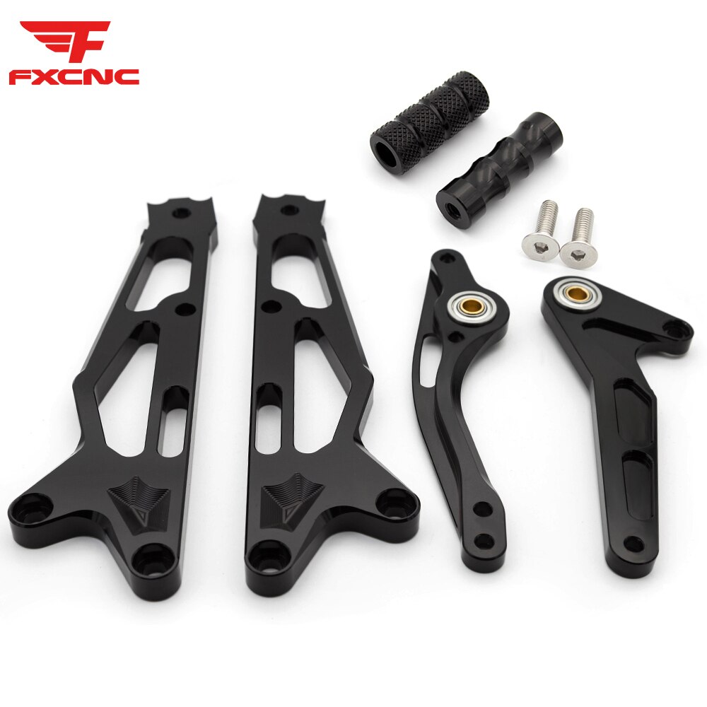 For Honda GROM MSX125 CNC Aluminum Alloy Motorcycle Rearset Footrest Footpeg Pedal Rear set Foot rest Accessories Part: A set Black