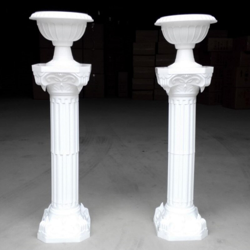 Columnas romanas decorativas para boda, pilares de plástico blanco, maceta de flores, soporte de plomo para carretera, , evento, 2 uds.