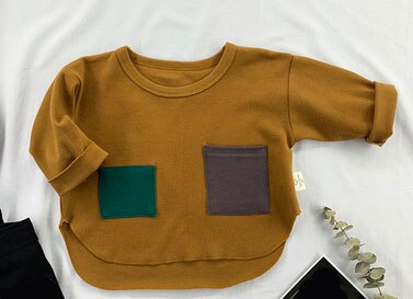 Jongenskleding t-shirts kindertops lente herfst kinder t-shirts voor babyjongens t-shirts lange mouwen peuters 80 ~ 120 patchwork: Geel / 3t