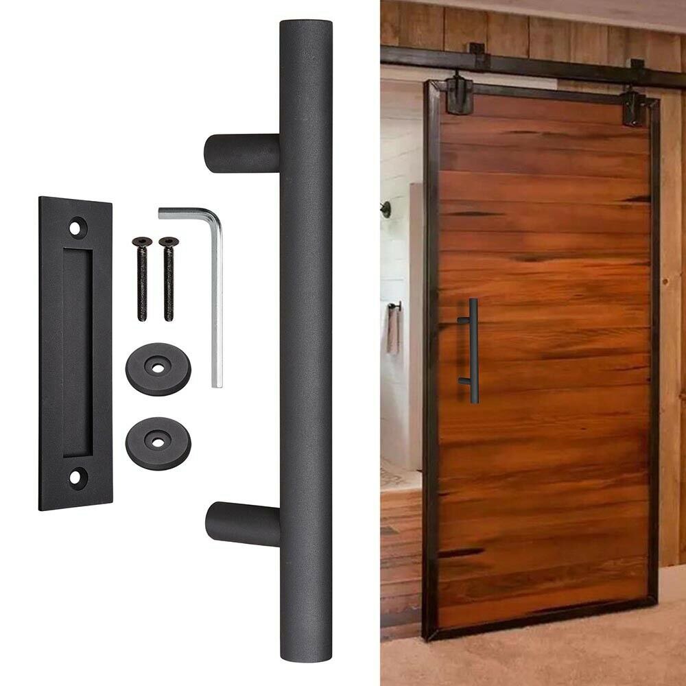 12" Barn Door Handle Sliding Flush Pull Wood Door Gate Hardware Stainless Steel Kitchen Doors Furniture Hardware Handle
