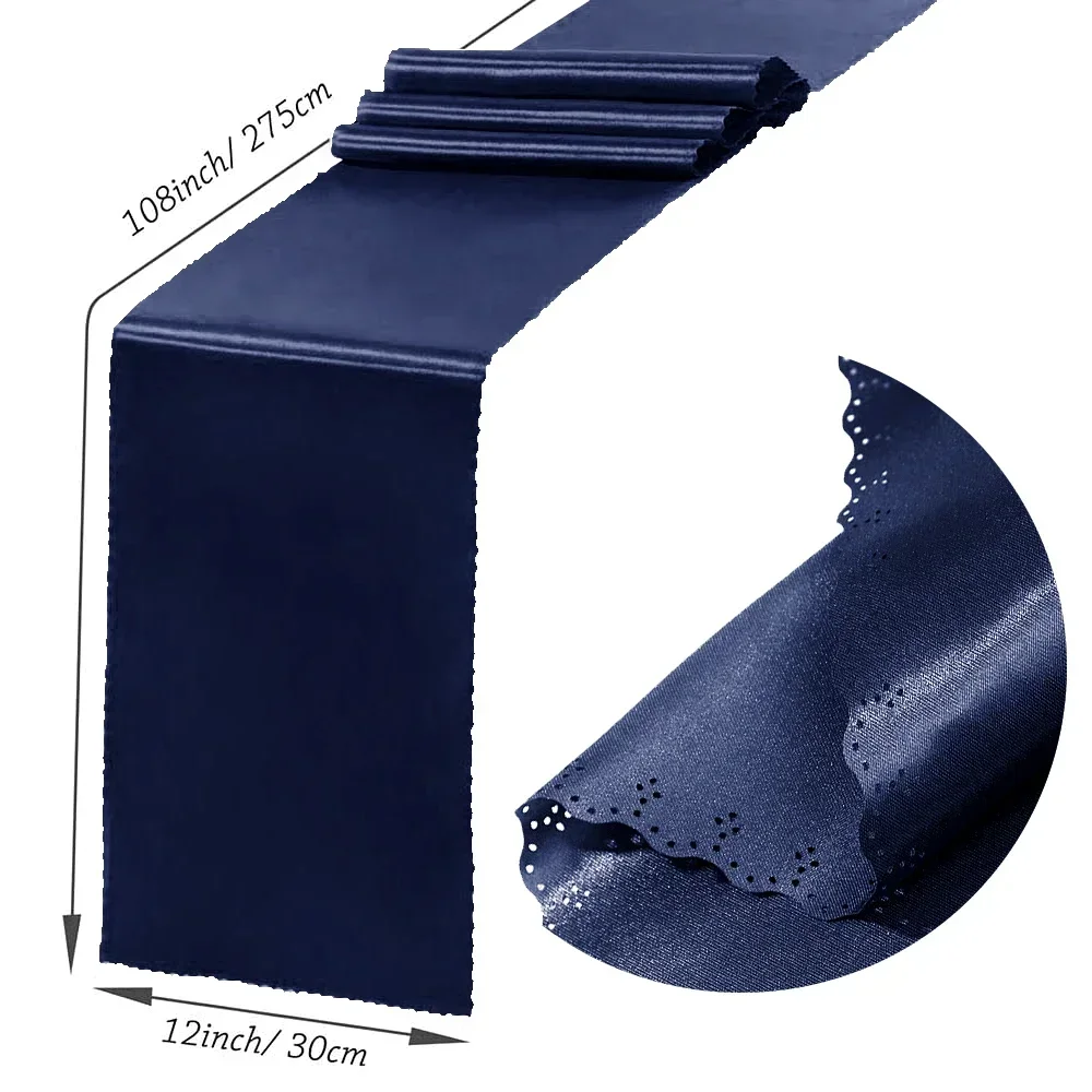 30 cm x 275cm(12*108 tum) bröllops satinbordlöpare sidenband bordsflaggor för banketter fest ljus matbordsdekoration: Brun