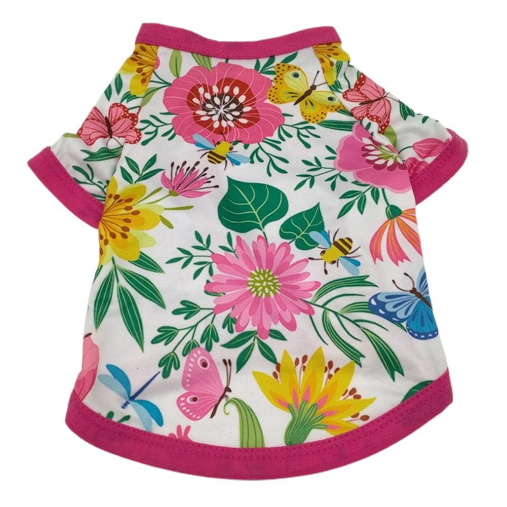 Fine Workmanship Soft Wear-resistant Curved Hem Pet T-shirt for Summer:  Pink L