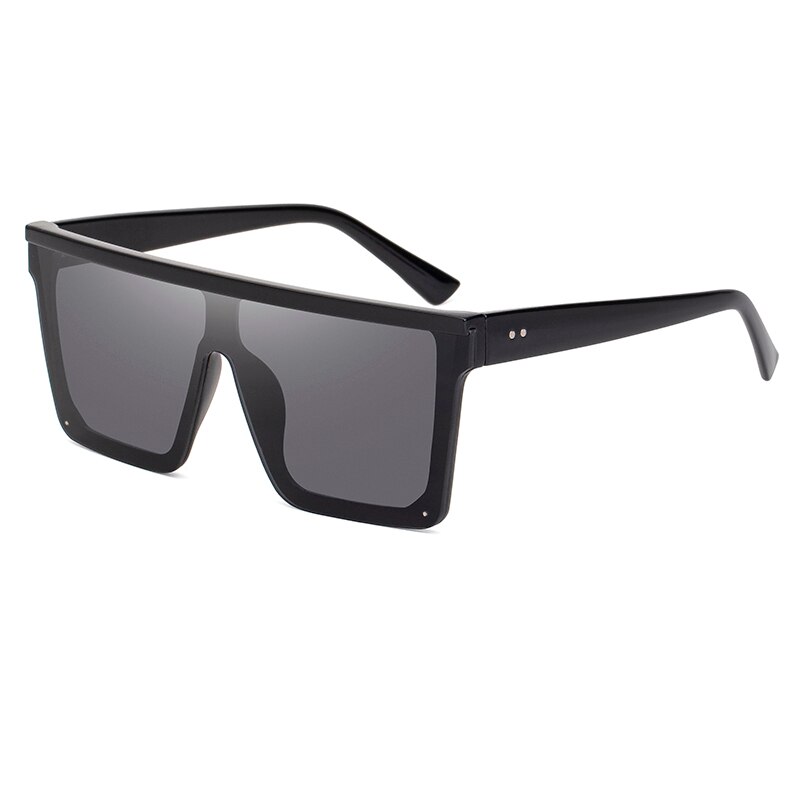 Gafas de sol cuadradas de gran tamaño para mujer y hombre, anteojos de sol unisex con marco grande, a la , con degradado Retro, Estilo Vintage, UV400, okulary: Black Gray
