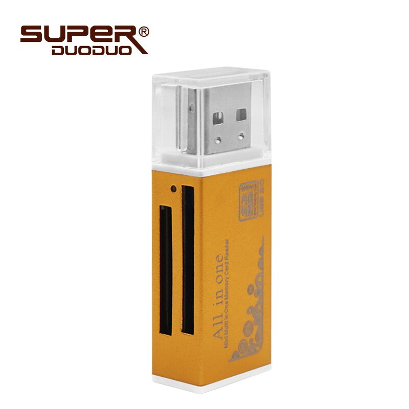 de USB 2,0 en 1 Multi adaptador de lector de tarjeta de memoria Micro SD SDHC TF M2 MMC: gold