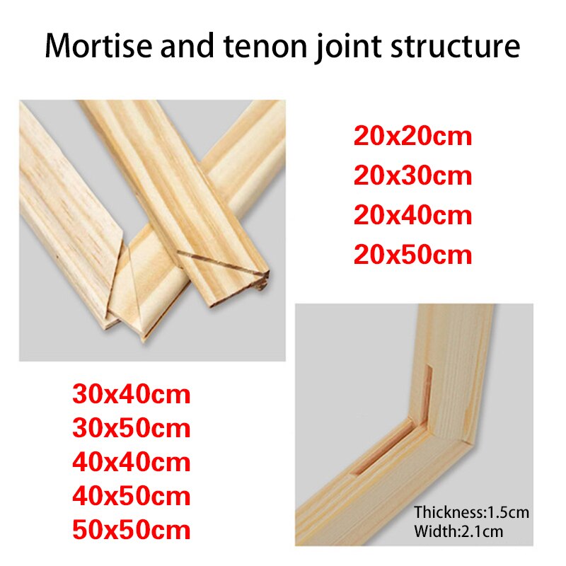 Nature Wood Frame For Oil Painting Canvas DIY Picture Calligraphy Diamond Painting Nail-Free Frames Home Wall Art Decoration: 40x40cm