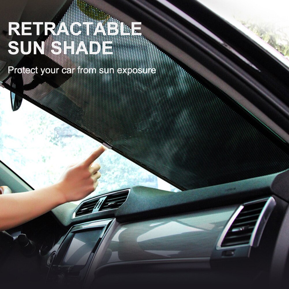 Rideau pare-soleil rétractable pare-soleil réglable bloc de protection contre la chaleur et 99% rayons UV pare-soleil avec ventouse