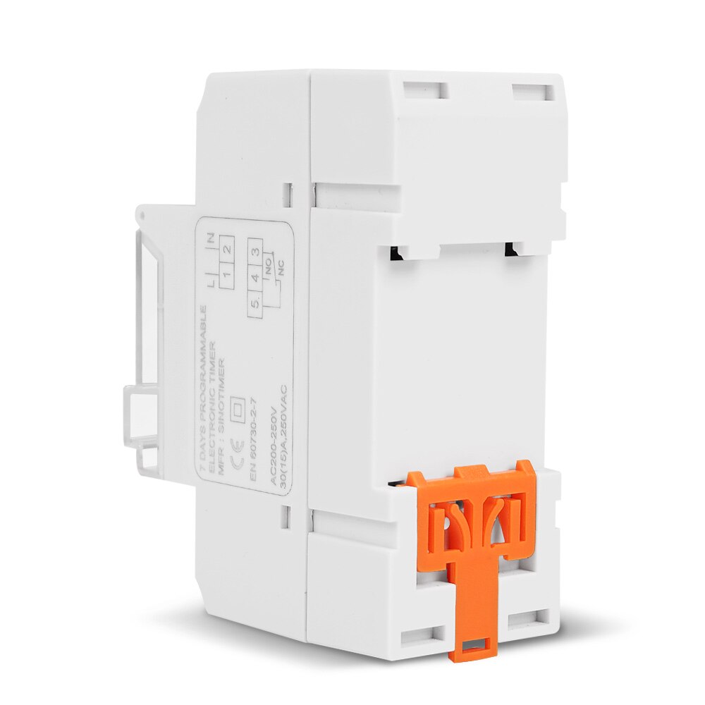 Heavy Duty 5000W 30A Weekly 7 Days Programmable Digital Time Switch Relay Timer Control AC 220V 230V Din Rail Mount