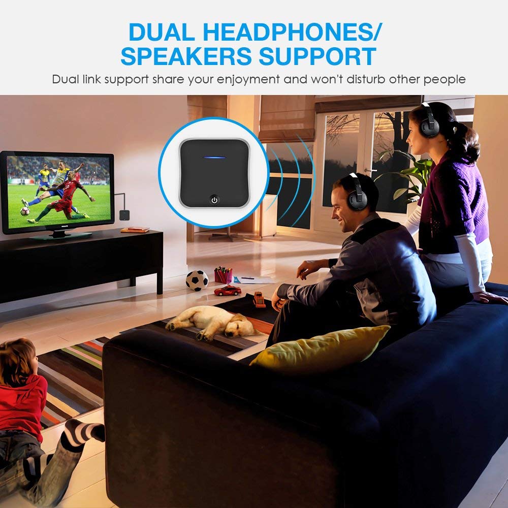 Pair TWO Headphones Bluetooth 5.0 Transmitter Receiver AptX HD Low Latency PC Computer Laptop TV Car Audio Dongle Music Adapter
